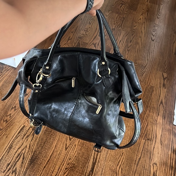 Diaper Bag, timi & leslie, black leather, lots of space - Picture 3 of 10